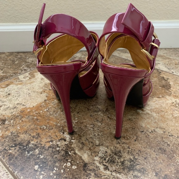 Report Signature Plum Strappy Heel Size 9 - Picture 11 of 11
